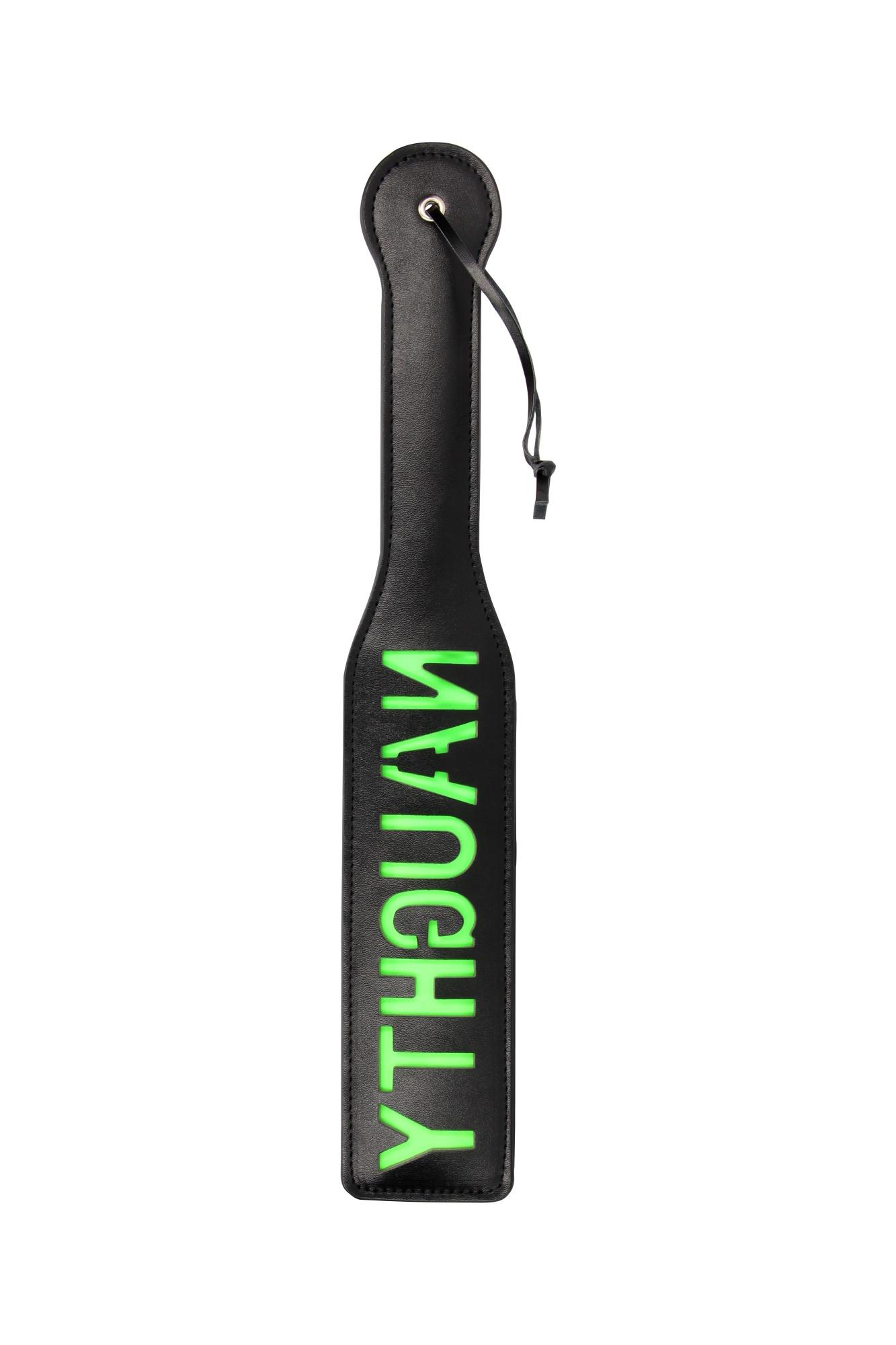 ‘Naughty” Paddle – Glow in the Dark – Black/Neon Green