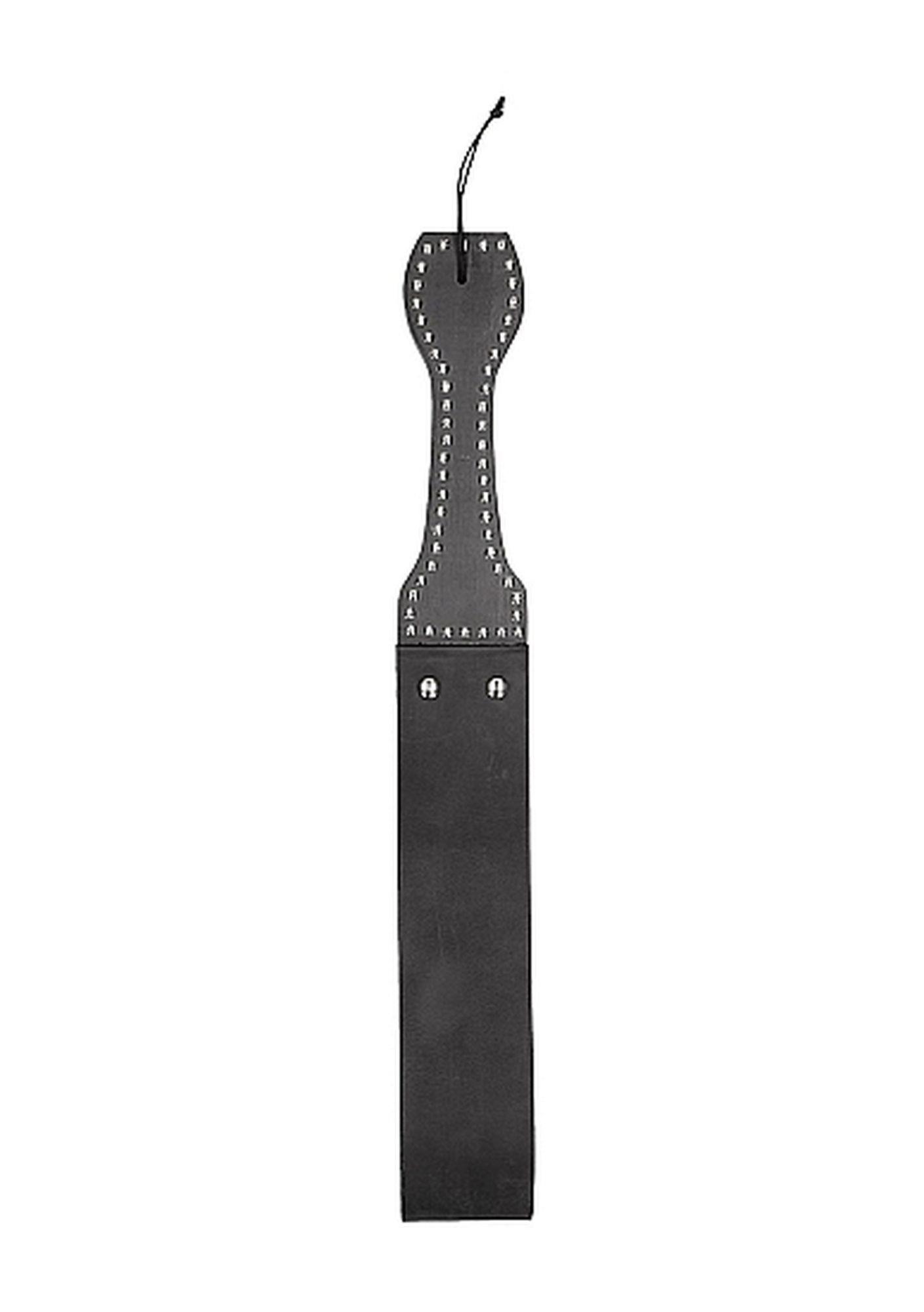 Wooden Handle Belt Whip Slapper Leather – Black