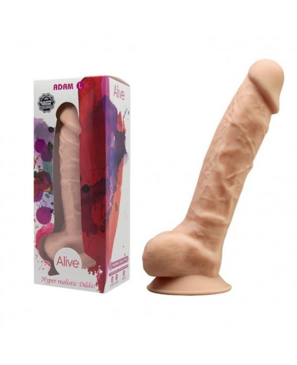 cielisty duży żylasty penis z przyssawką 21,5 cm