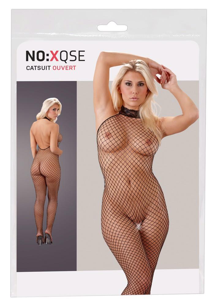 Podniecający bodystocking siatka rozcięty krok S/M